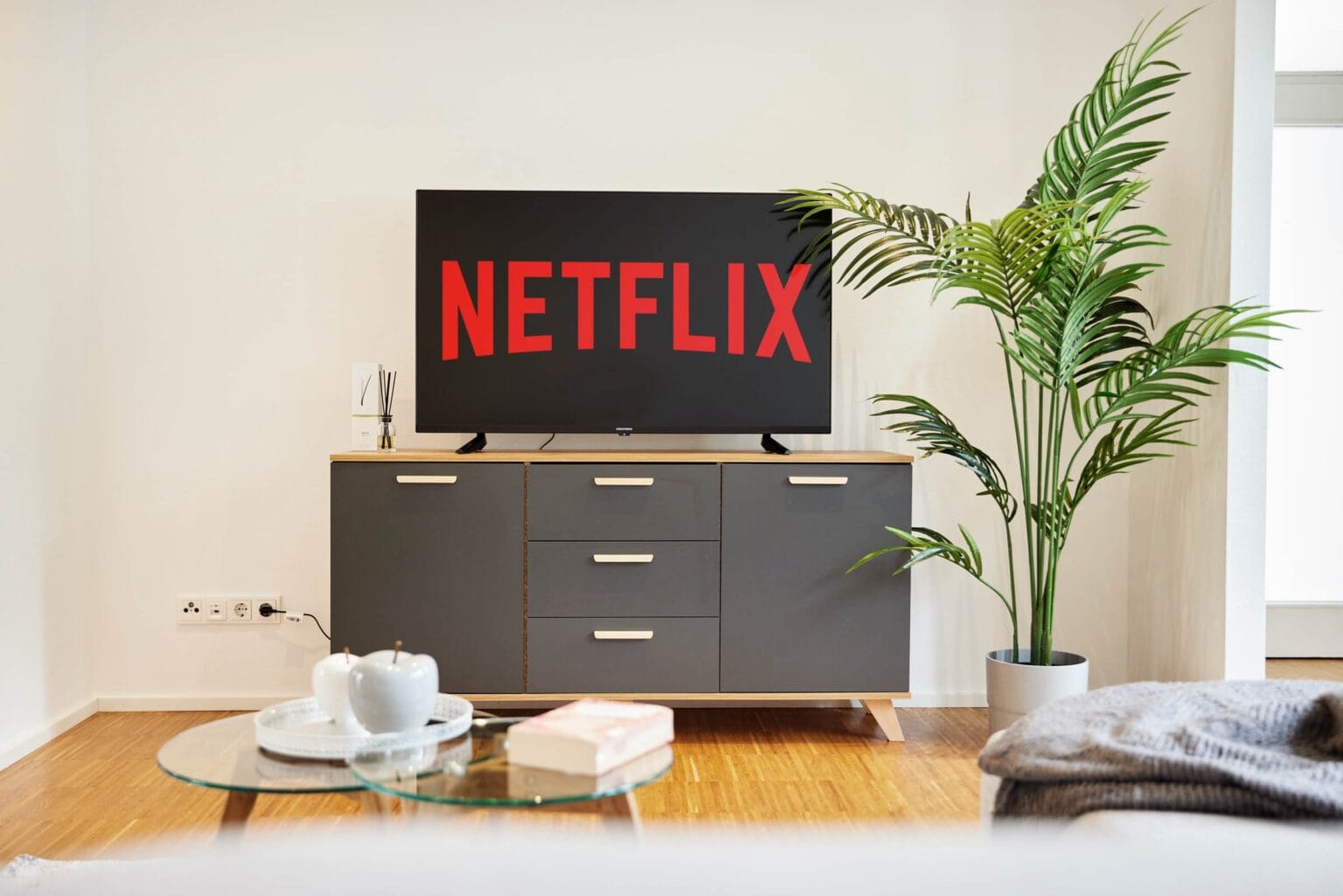 IDEE Living - Ein Wohnzimmer mit einem Netflix-Fernseher.